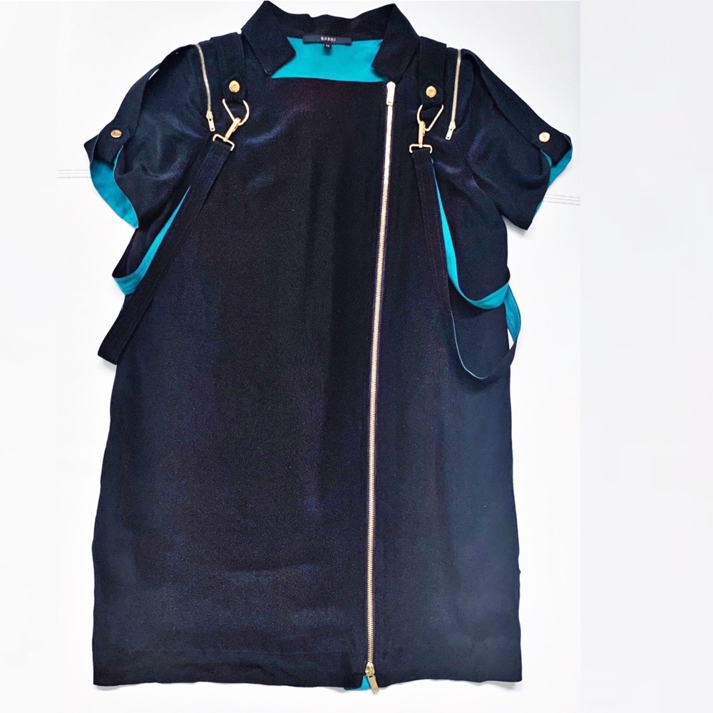 Gucci Silk Gold Zipper Sheath Dress